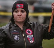 Protesto dalyvė