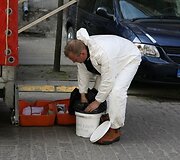 Cheminių incidentų likvidavimo darbuotojas.
