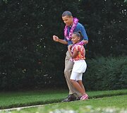 Barackas Obama ir dukra Sasha