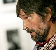 Lietuvių keliautojas orientalistas, fotografas, poetas Paulius Normantas savo jubiliejinės parodos "Laisvės vėjas rytuose" atidaryme, Vilniaus dailės akademijos galerijoje "Akademija"