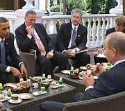 Istoriniai Obamos pusryčiai su Putinu