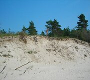 Nuo auk&scaron;tų smėlio skardžių smagu pa&scaron;okinėti.