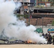 Rio de Žaneiro gaujos numu&scaron;ė policijos sraigrasparnį 