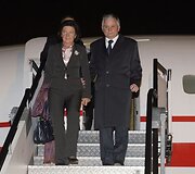 Prezidentas L. Kaczynskis su žmona Maria