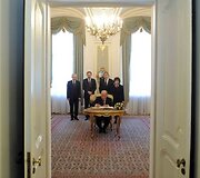 Atsisveikinimas Prezidentūroje su L.Kaczynskiu