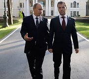 V.Putinas ir D.Medvedevas prezidentinėje rezidencijoje
