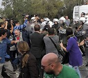 Protestas prie Akropolio Atėnuose