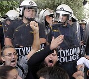 Protestas prie Akropolio Atėnuose