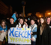 Chersono i&scaron;vadavimas sukėlė džiaugsmo protrūkį Kyjive