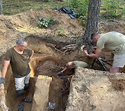 Merkinėje rasti penkių partizanų palaikai.