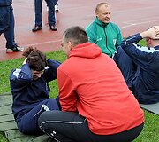 Kariuomenės vadas Arvydas Pocius i&scaron;laikė fizinio parengtumo testą.