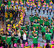 Lietuvos sportininkų eisena per Rio de Žaneiro olimpinių žaidynių atidarymo ceremoniją
