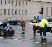 Avarija Drujos ir Rasų gatvių sankryžoje Vilniuje