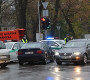 Avarija Drujos ir Rasų gatvių sankryžoje Vilniuje