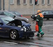 Avarija Drujos ir Rasų gatvių sankryžoje Vilniuje