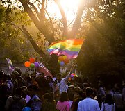 Naujajame Delyje žygiavo kovotojai už homoseksualų teises