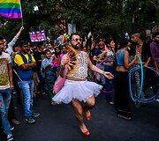 Naujajame Delyje žygiavo kovotojai už homoseksualų teises