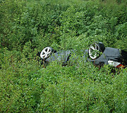 Apvirtęs automobilis