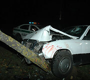 Į medį įsirėžęs automobilis