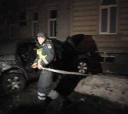 Policija matuoja avarijos vietą