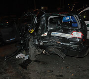 Sudaužytas taksi automobilis