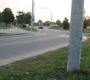 Automobilio vairuotojas nesugebėjo i&scaron; žiedinės sankryžos saugiai pasukti į Narbuto g.