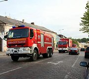 Lenkų ugniagesiai per Ukmergę važiuoja namo