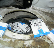 Kontrabandinės cigaretės Medininkuose