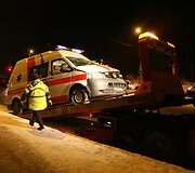Į avariją patekęs greitosios pagalbos automobilis