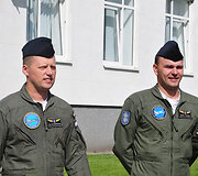 Majoras Marius Matulaitis (kairėje) ir vyr. leitenantas Povilas Stučka