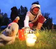 Akcijos akimirka prie Generalinės ir Vilniaus apygardos prokuratūros pastato