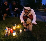Akcijos akimirka prie Generalinės ir Vilniaus apygardos prokuratūros pastato