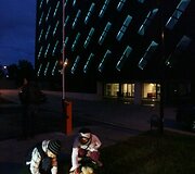 Akcijos akimirka prie Generalinės ir Vilniaus apygardos prokuratūros pastato