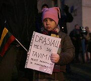 Akcijos akimirka prie Generalinės ir Vilniaus apygardos prokuratūros pastato