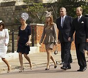 Jorko (Didžioji Britanija) princesė Eugenie, Vesekso grafienė Sophie, princesės Beatrice, princas Andrew, princas Edwardas.