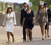 Jorko (Didžioji Britanija) princesė Eugenie, Timas Lawrence, Vesekso grafienė Sophie, princesės Beatrice ir Anne