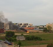 Gaisras Salomėjos Neries gatvėje.