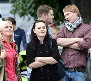 Protestuojančius tėvelius palaikė aktorė Eglė Jackaitė, atlikėja Taja ir daininkas Justinas Lapatinskas.