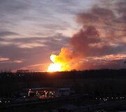 Uljanovsko mieste (Rusija) penktadienį kilo gaisras kariniame sandėlyje, kuriame buvo laikomi &scaron;audmenys.