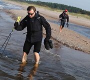Entuziastų žygio akimirka