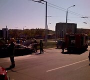 &Scaron;e&scaron;tadienį &bdquo;15min&ldquo; skaitytojas Tomas prane&scaron;ė apie Minsko žiede, Vilniuje, degantį automobilį.