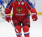 V.Putinas &ndash; ledo ritulio treniruotėje. 