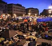Ispanijos protestuotojai Madrido aik&scaron;tėje