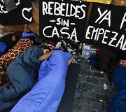 Ispanijos protestuotojai Madrido aik&scaron;tėje
