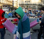 Ispanijos protestuotojai Madrido aik&scaron;tėje