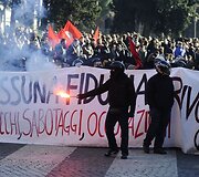 Italijos sostinės centre kilo neramumai.