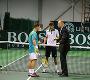 Ričardas Berankis ir Laurynas Grigelis prie&scaron; mača.