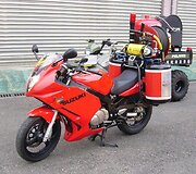 Taipėjuje veikiantis ugniagesių motociklas Suzuki GS500 su gaisrų gesinimo komplektu. (Lenovo-lin, Wikimedia(CC BY-SA 3.0)