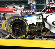 A.Giovanazzi ir G.Russelo avarija F1 Belgijos GP