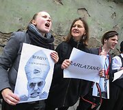 &bdquo;No theatre&ldquo;  ir Vido Bareikio protestas prie&scaron; vieną i&scaron; svarbiausių teatro festivalio &bdquo;Sirenos&ldquo; svečių